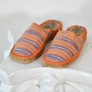 Vintage Orange Espadrille Sandals Size 38